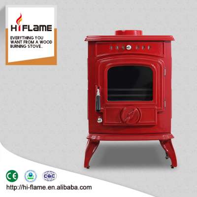 Cheap small european style antique red enamel wood burner cast iron wood-burning stove