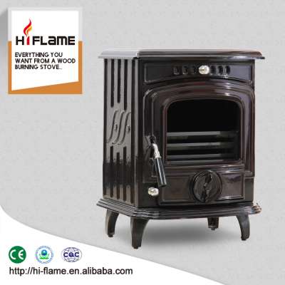 HiFlame 5kw output Small and hot sale brown ceramic indoor smokeless wood stove HF277